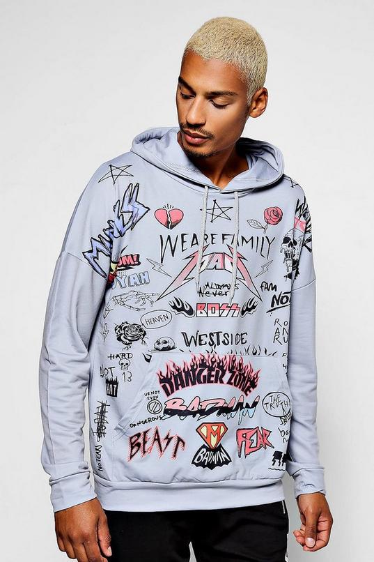 Graffiti Hoodie | boohoo Graffiti Hoodie | boohoo